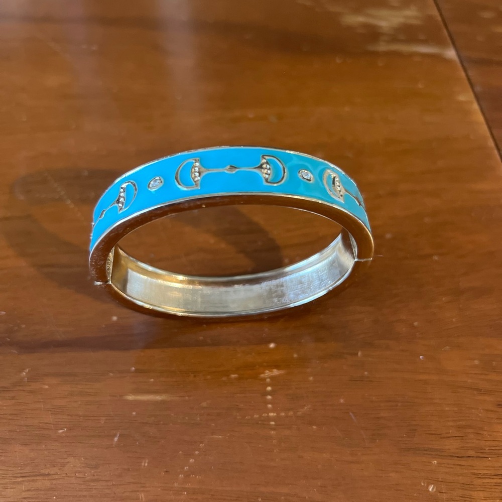 Grand Prix Turquoise Grand Enamel Hinged Bangle Bracelet